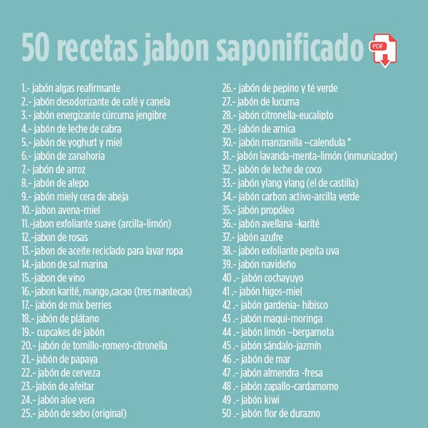 RECETARIO 100 RECETAS (50 JABON GLICERINA 50 JABON SAPONIFICADO)