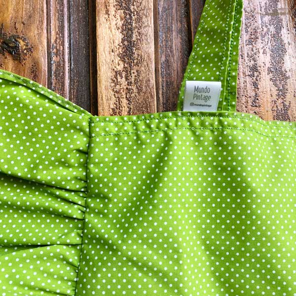 Ecobag  volantes y puntitos pistacho