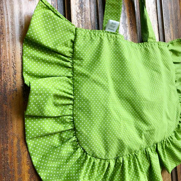 Ecobag  volantes y puntitos pistacho