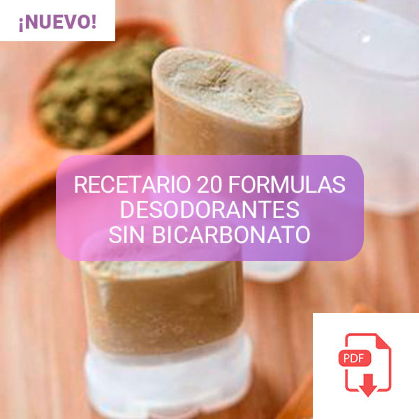 RECETARIO 20  FÓRMULAS  DESODORANTES SIN BICARBONATO (CON RICINOLEATO O TRIETIL CITRATO)