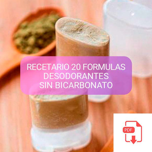 RECETARIO 20  FÓRMULAS  DESODORANTES SIN BICARBONATO (CON RICINOLEATO O TRIETIL CITRATO)