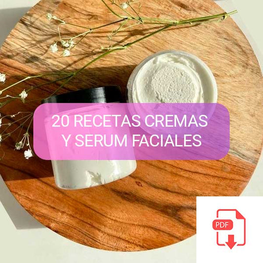 RECETARIO 20  RECETAS CREMAS FACIALES Y SERUM