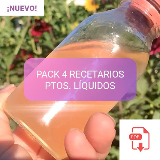 PACK  4 RECETARIOS (SH-JABÓN LÍQUIDO-ACONDICONADOR-EMULSIONES BÁSICAS)