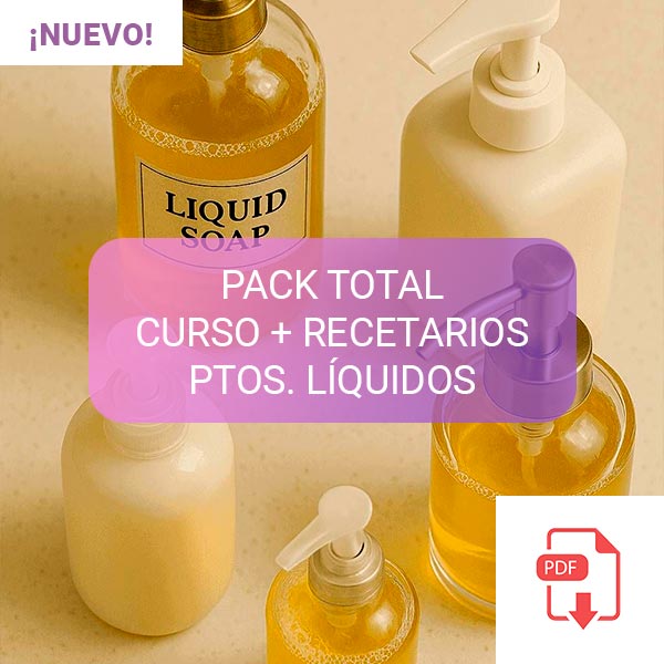 PACK TOTAL CURSO ELABORACIÓN + 4 RECETARIOS (SH-JABÓN LÍQUIDO-ACONDICONADOR-EMULSIONES BÁSICAS) (Copia)
