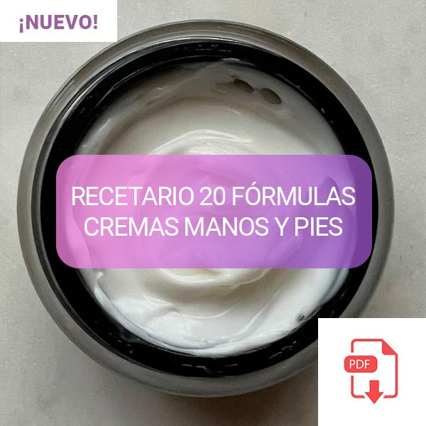 RECETARIO 20 RECETAS CREMAS LÍQUIDAS 10  PARA MANOS  10 PARA PIES