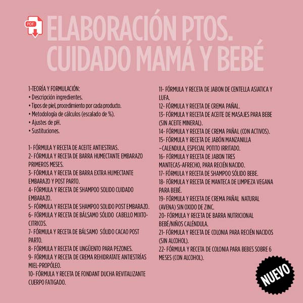 CURSO Elaboración Productos Cuidado Mamá y Bebé