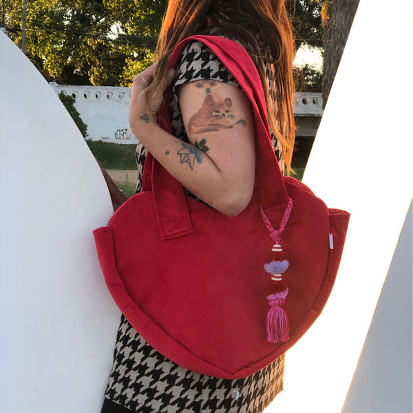 TOTE BAG CORAZON ROJO (costuras invisibles)