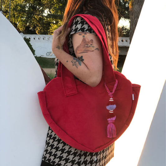 TOTE BAG CORAZON ROJO (costuras invisibles)