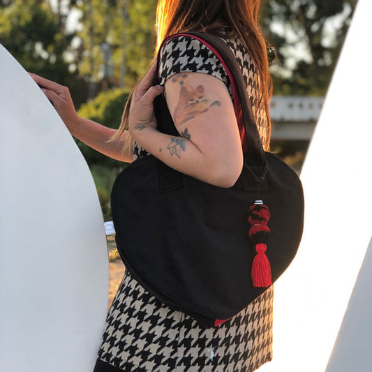 TOTE BAG CORAZON ROJO-NEGRO