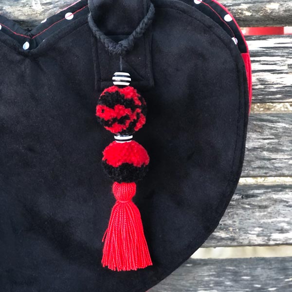 TOTE BAG CORAZON ROJO-NEGRO