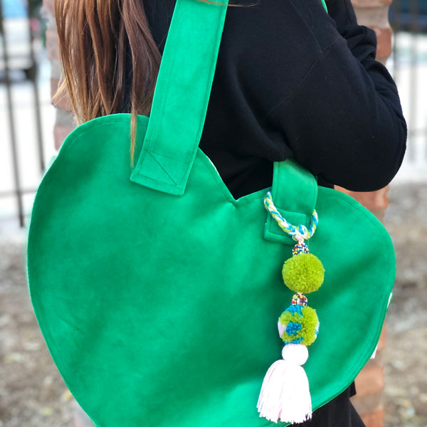 TOTE BAG CORAZON VERDE MANZANA